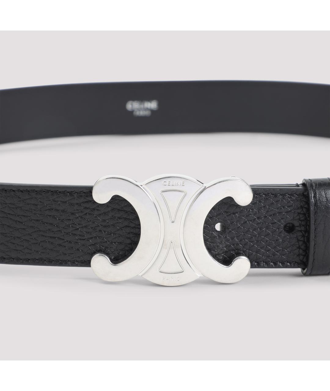 CELINE Черный кожаный ремень, фото 4