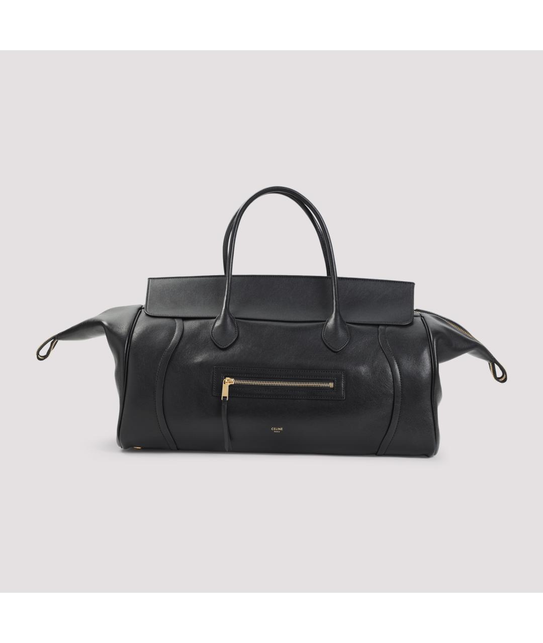 CELINE Черная кожаная сумка тоут, фото 3