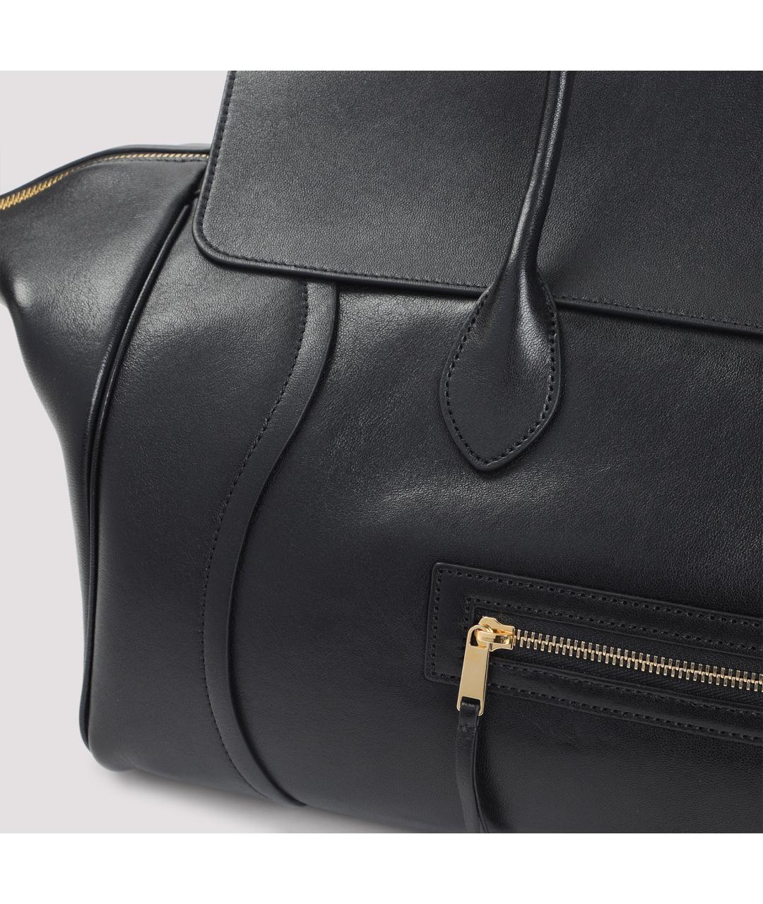 CELINE Черная кожаная сумка тоут, фото 6