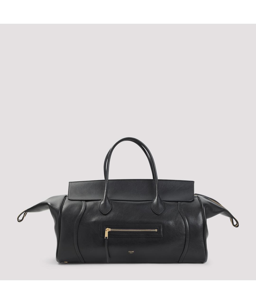 CELINE Черная кожаная сумка тоут, фото 2