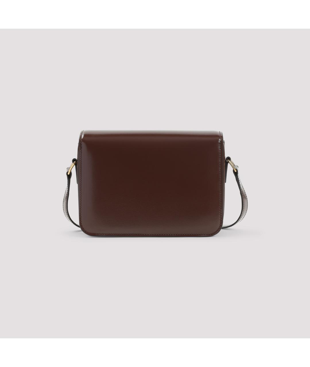 CELINE Коричневая кожаная сумка через плечо, фото 4