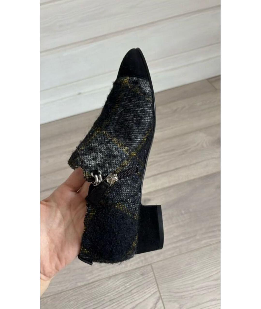 CHANEL Антрацитовые текстильные ботинки, фото 7