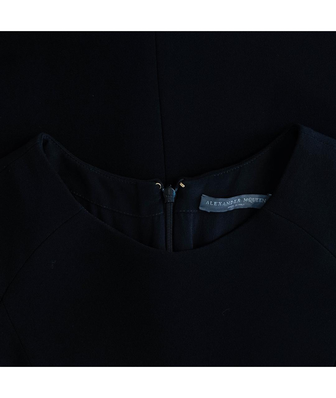 ALEXANDER MCQUEEN Черное вискозное повседневное платье, фото 3