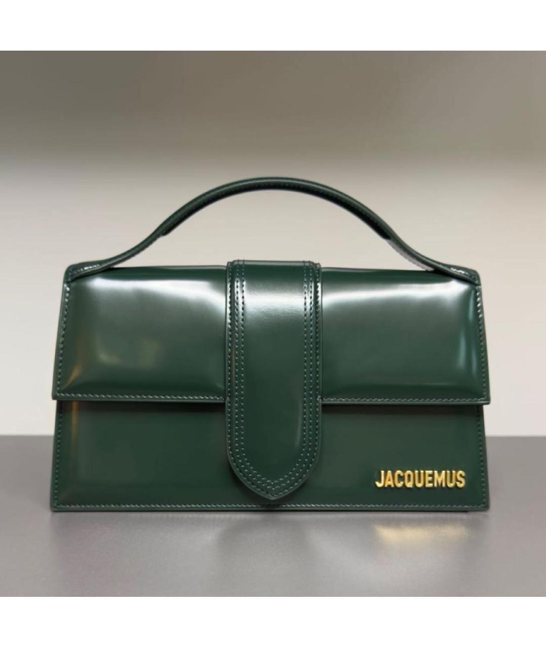 JACQUEMUS Зеленая кожаная сумка тоут, фото 8