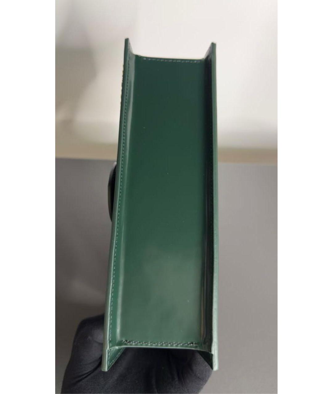JACQUEMUS Зеленая кожаная сумка тоут, фото 6