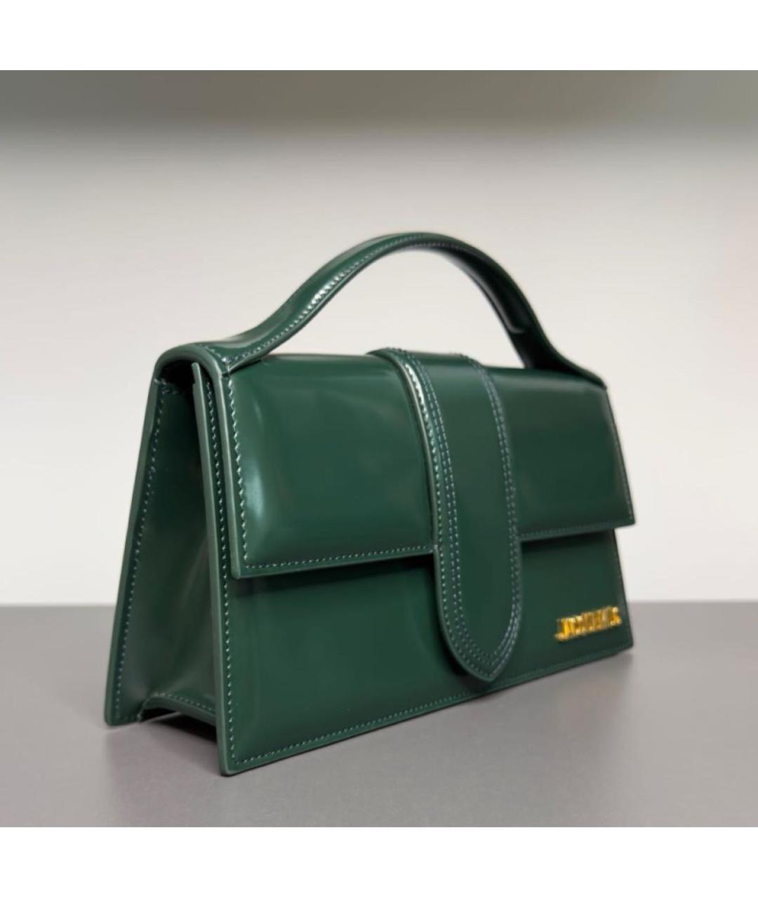 JACQUEMUS Зеленая кожаная сумка тоут, фото 2