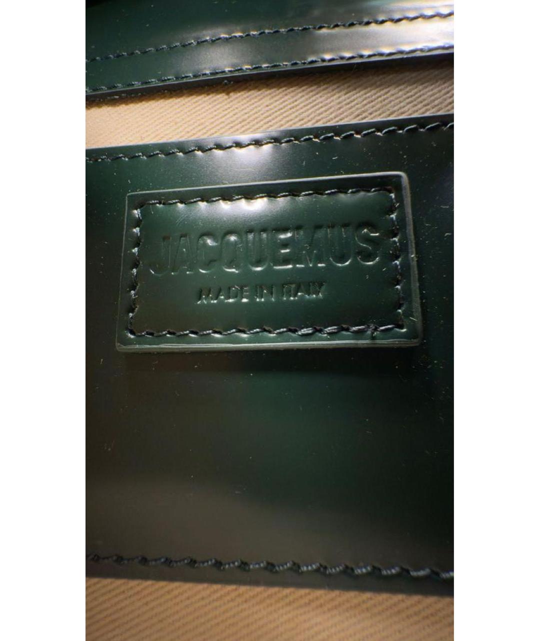 JACQUEMUS Зеленая кожаная сумка тоут, фото 5