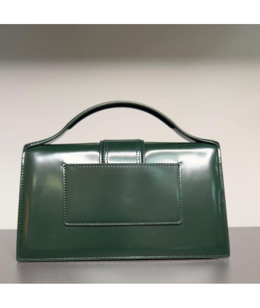 JACQUEMUS Зеленая кожаная сумка тоут, фото 3