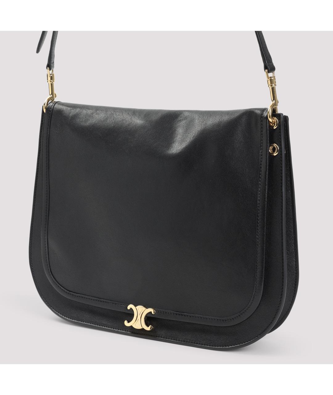 CELINE Черная кожаная сумка через плечо, фото 5