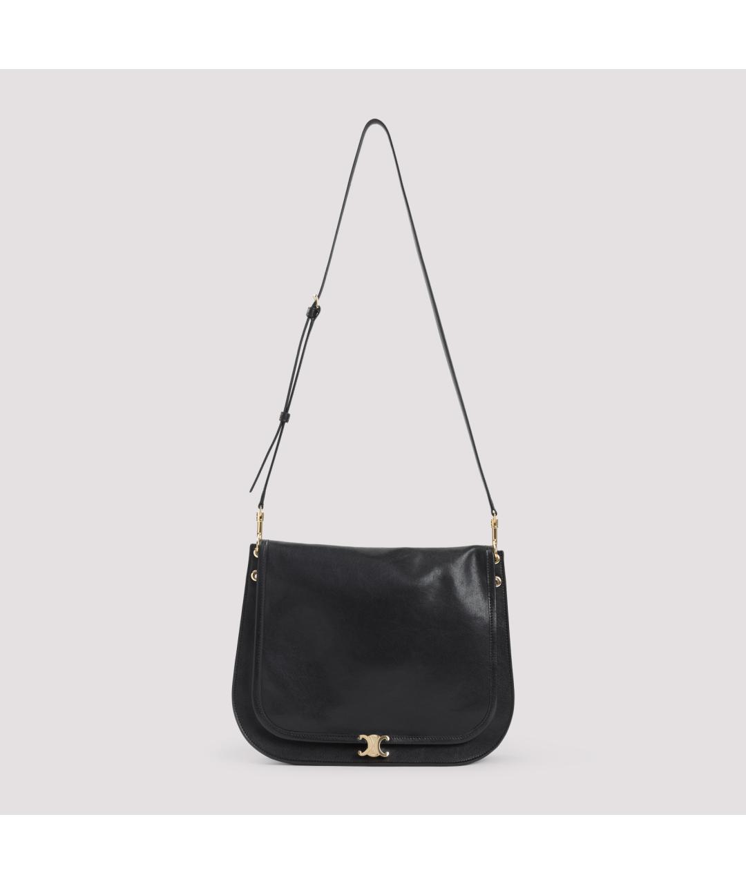 CELINE Черная кожаная сумка через плечо, фото 2