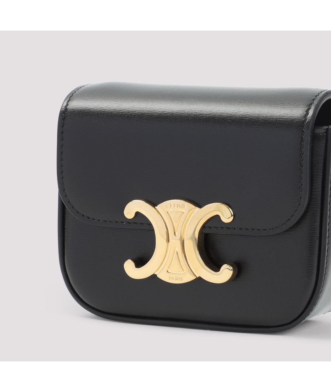 CELINE Черная кожаная сумка через плечо, фото 5