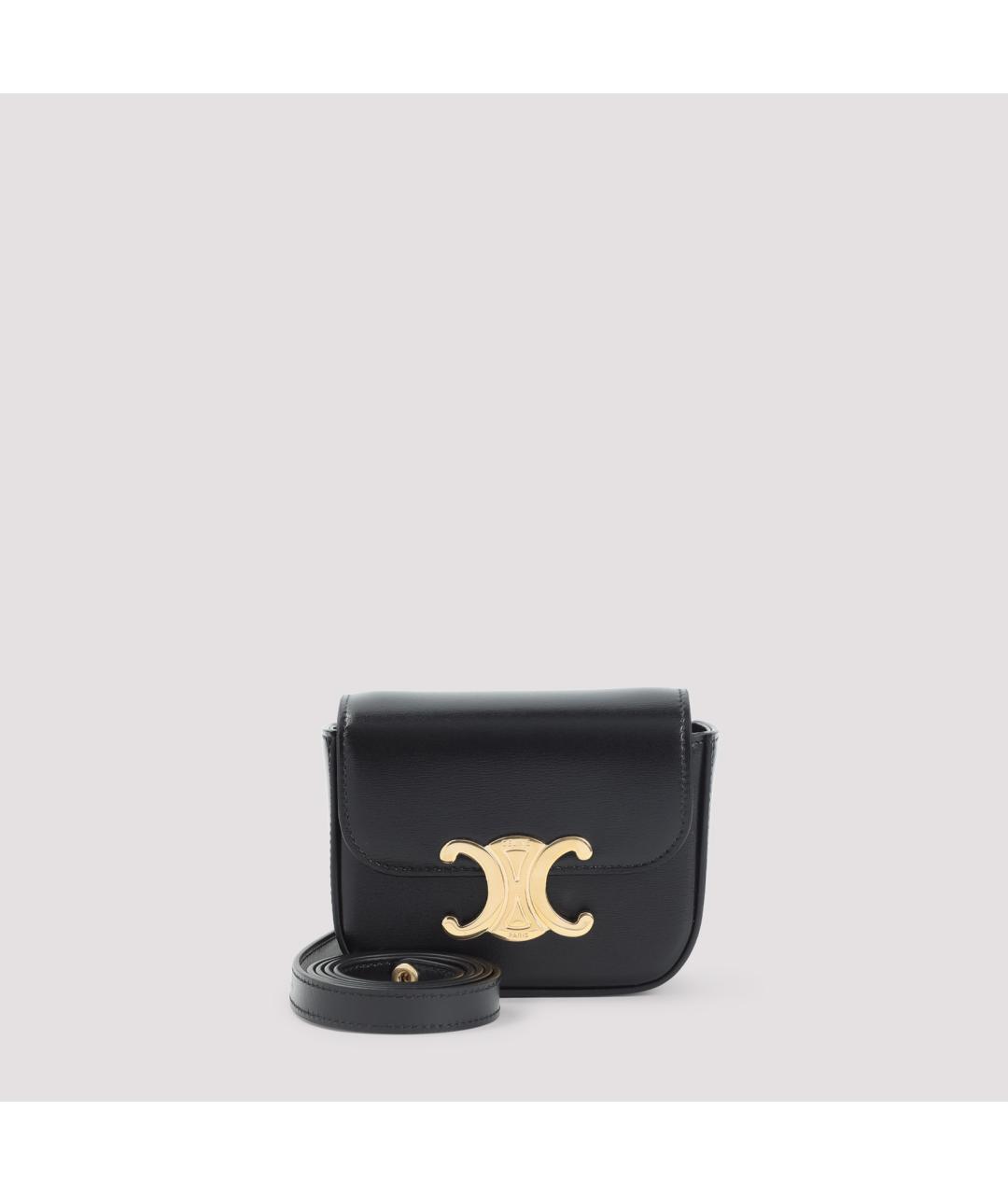 CELINE Черная кожаная сумка через плечо, фото 2