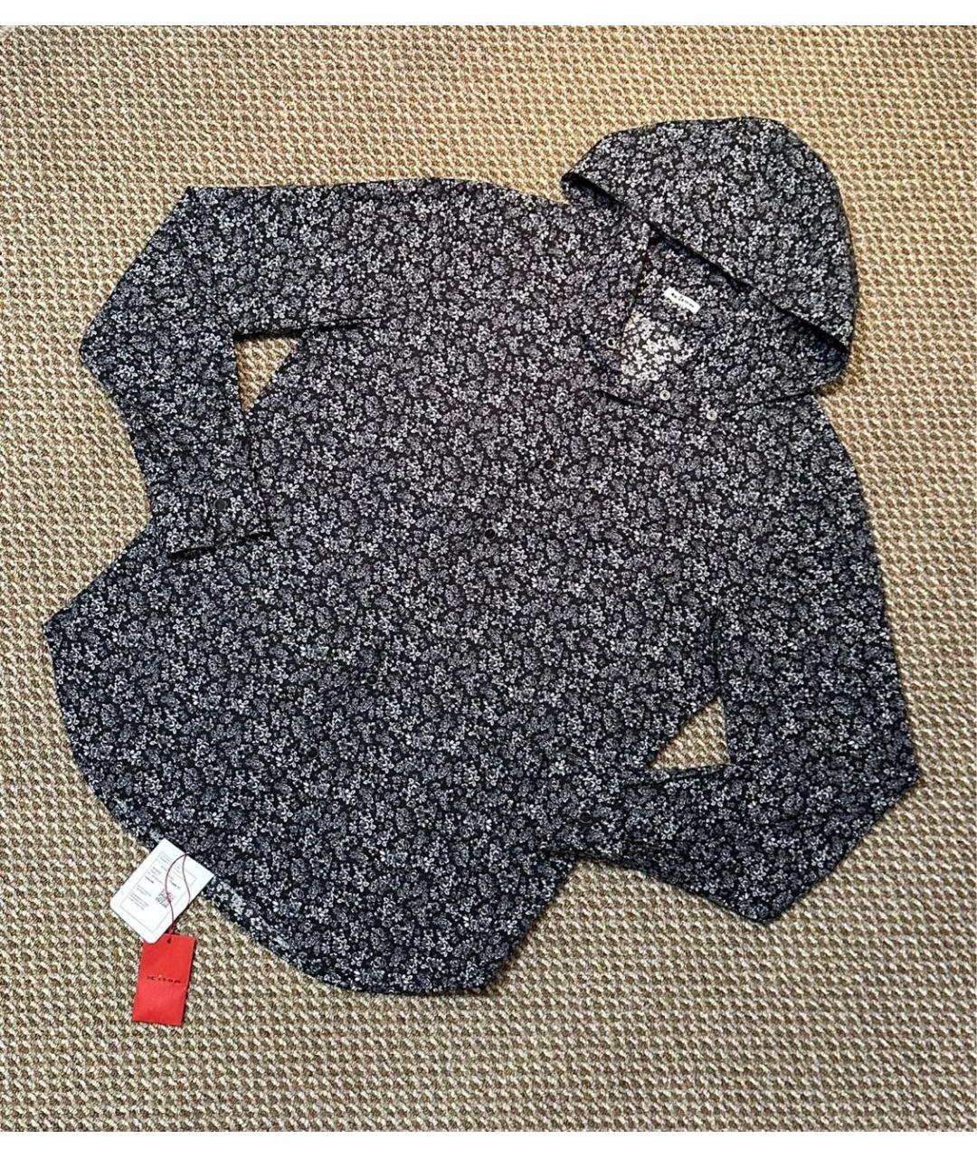 KITON Антрацитовая хлопковая кэжуал рубашка, фото 4