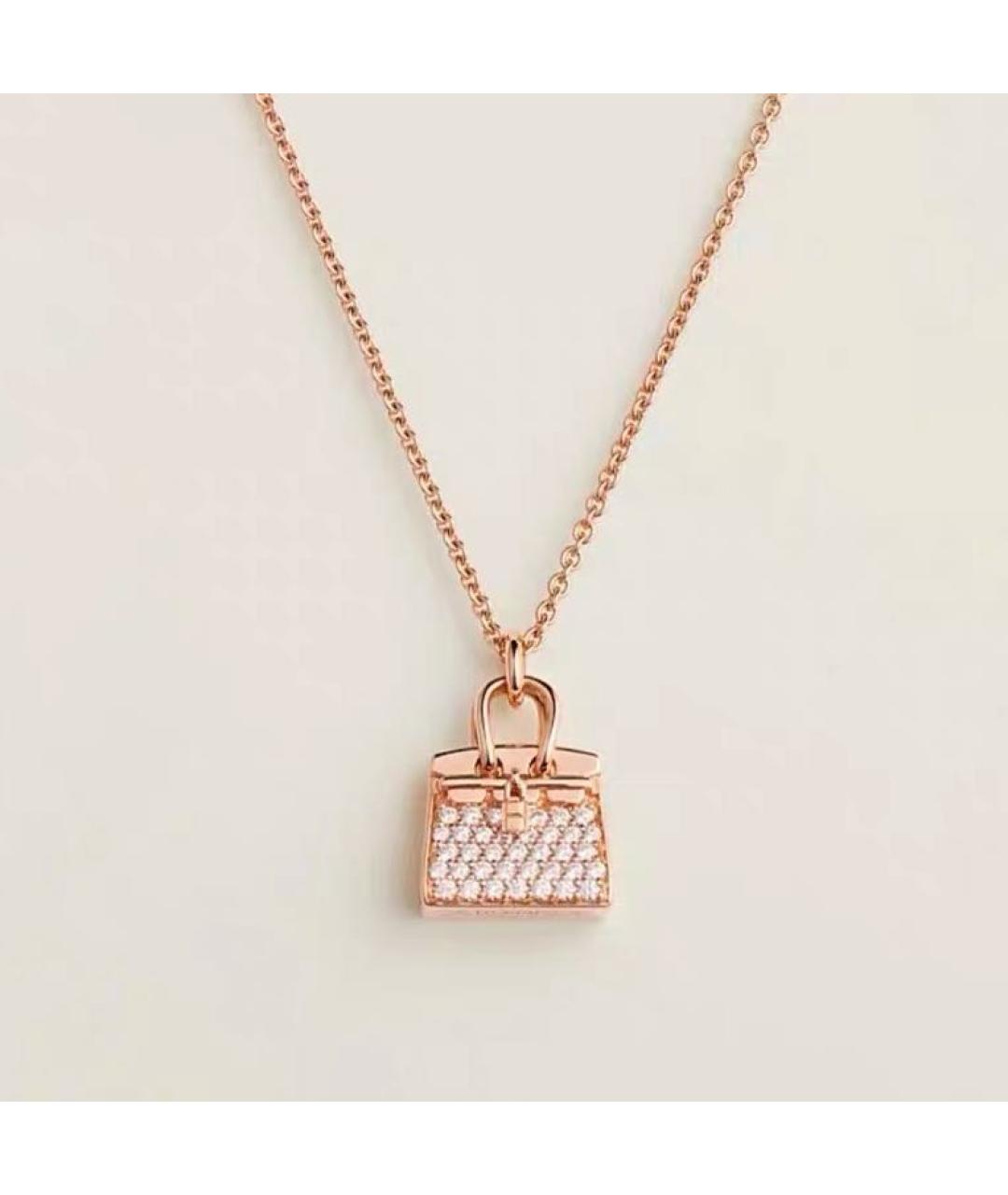 HERMES Розовое колье из розового золота, фото 5