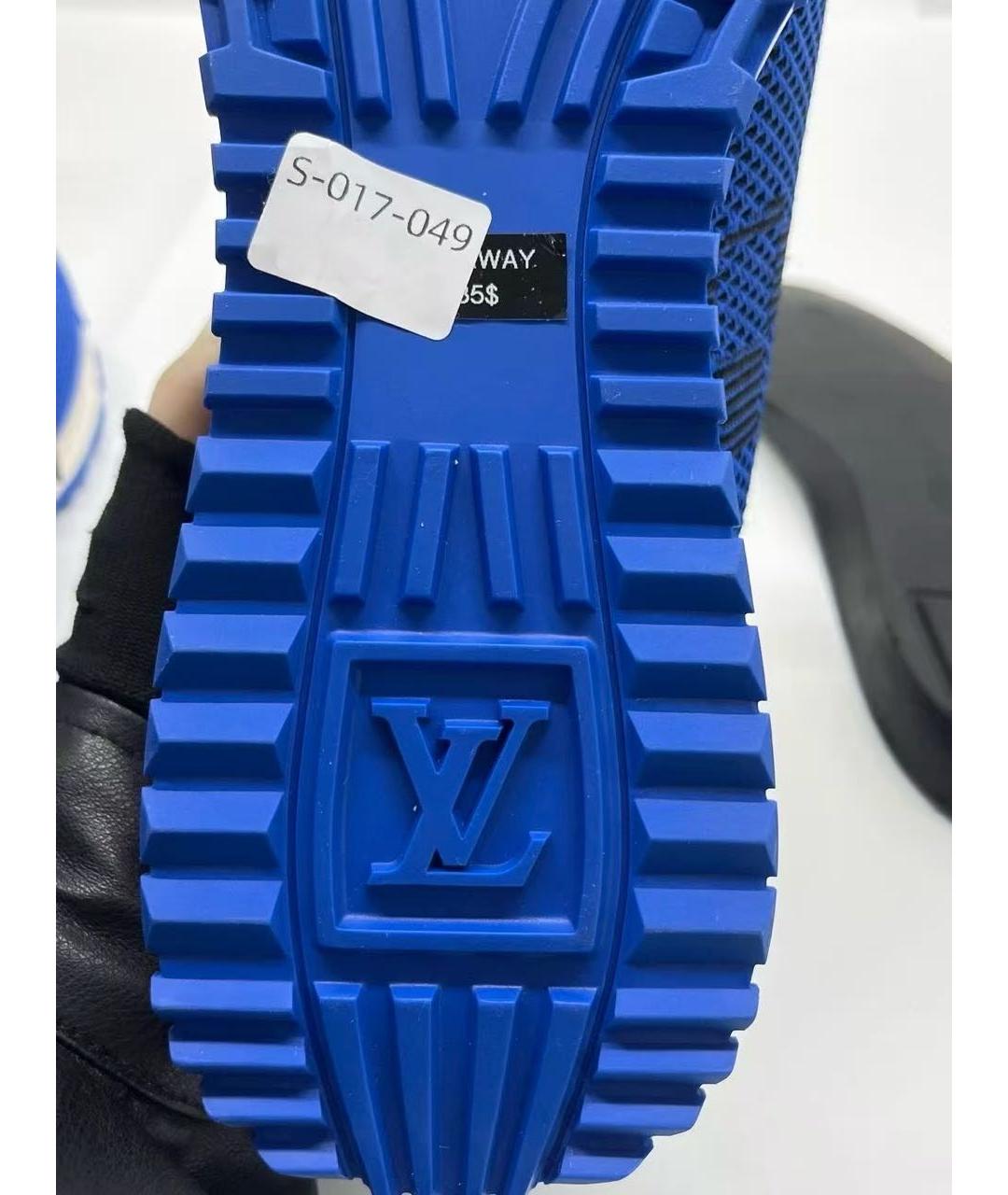LOUIS VUITTON Синие текстильные высокие кроссовки / кеды, фото 5