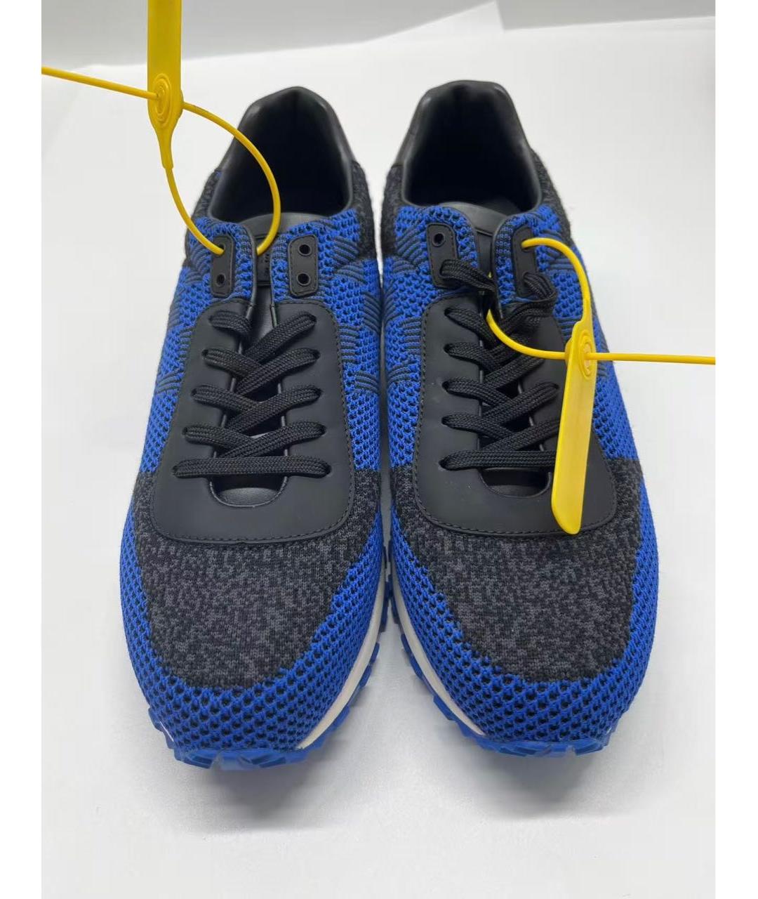 LOUIS VUITTON Синие текстильные высокие кроссовки / кеды, фото 2