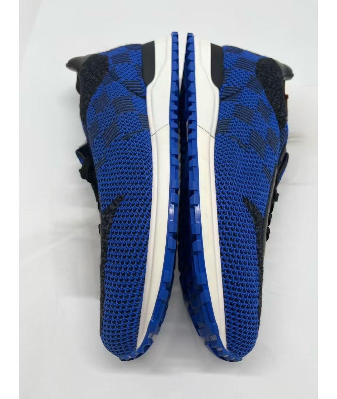 LOUIS VUITTON Синие текстильные высокие кроссовки / кеды, фото 3