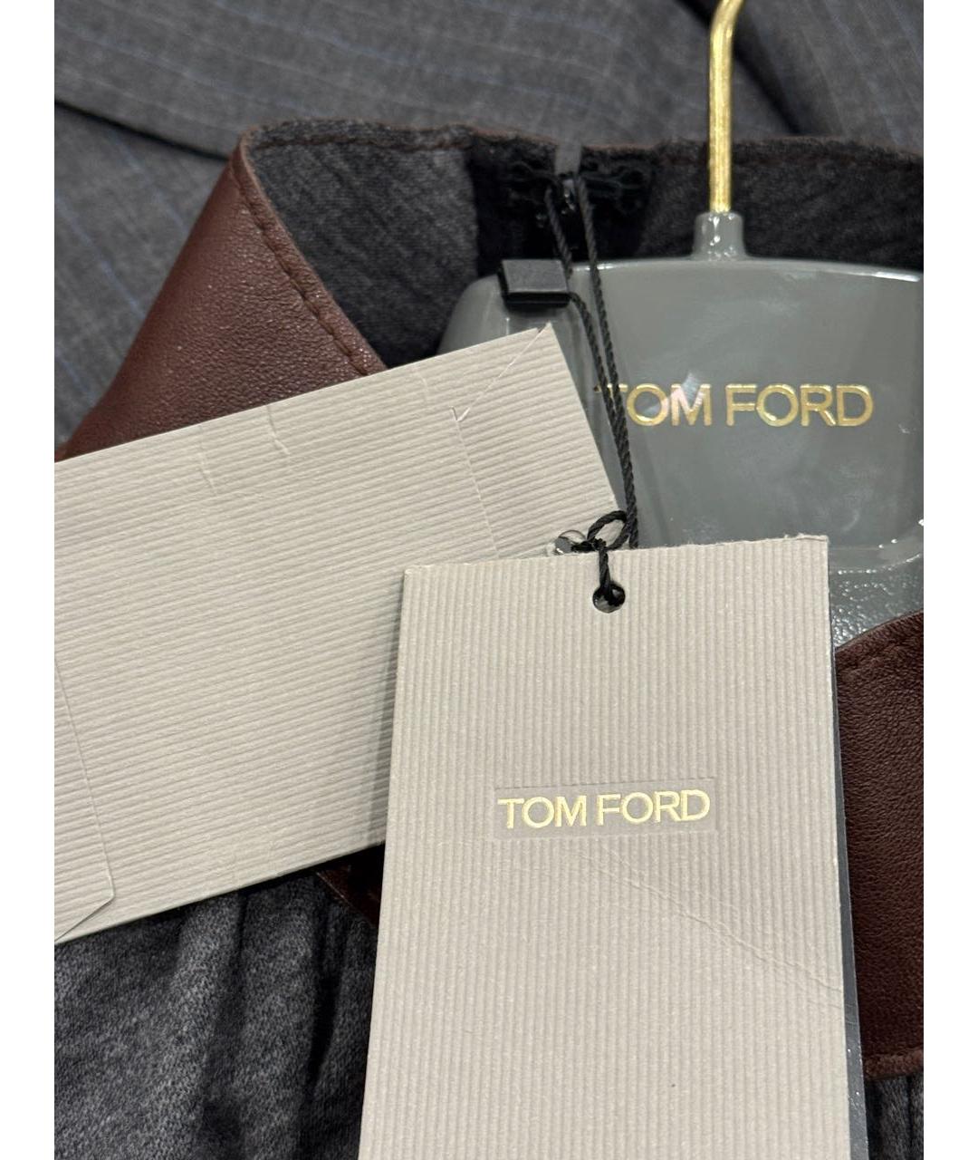 TOM FORD Серое шерстяное повседневное платье, фото 3