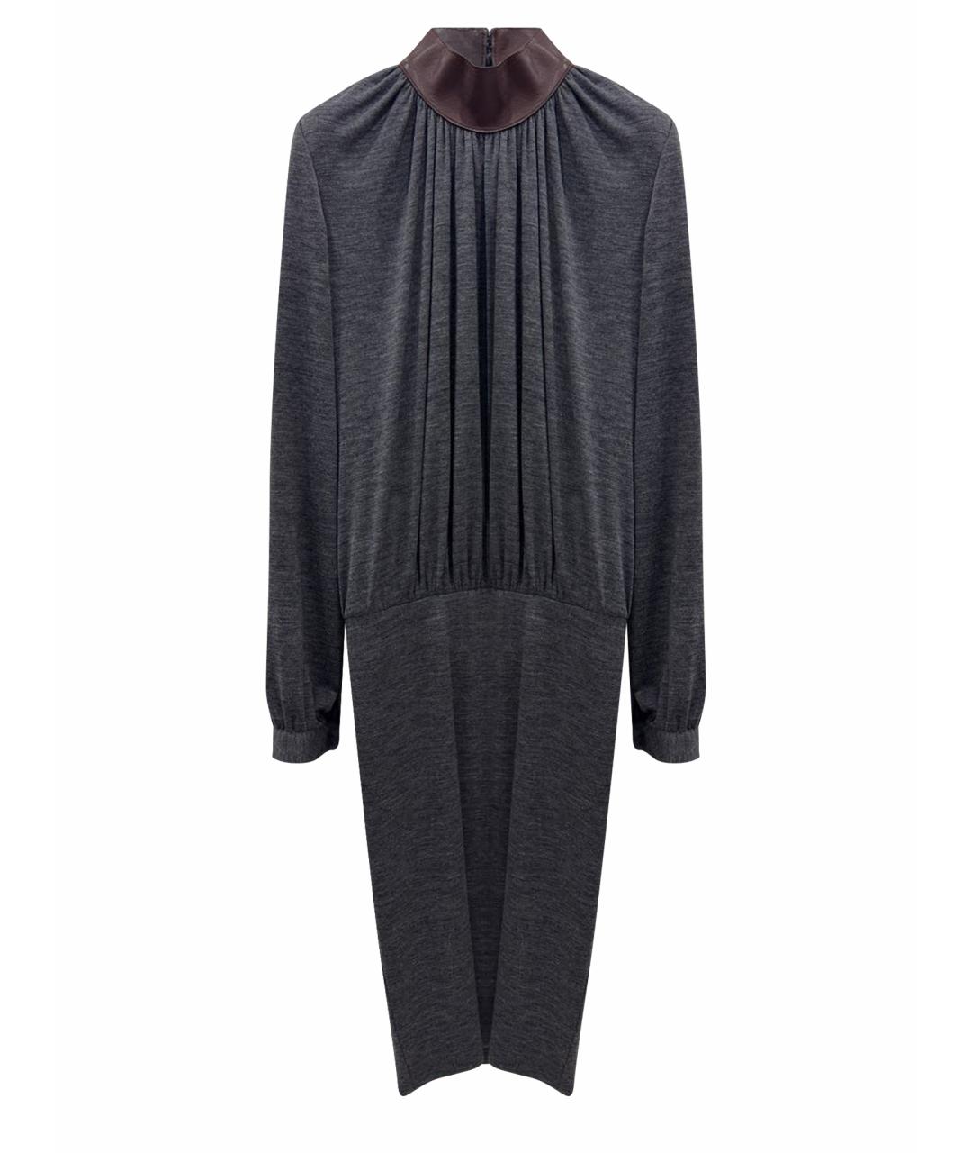 TOM FORD Серое шерстяное повседневное платье, фото 1