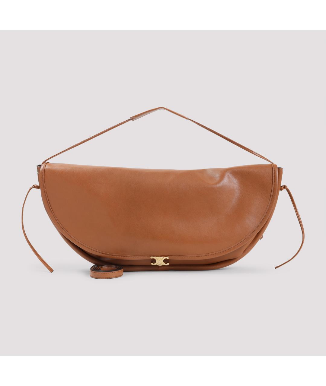 CELINE Коричневая кожаная сумка через плечо, фото 3