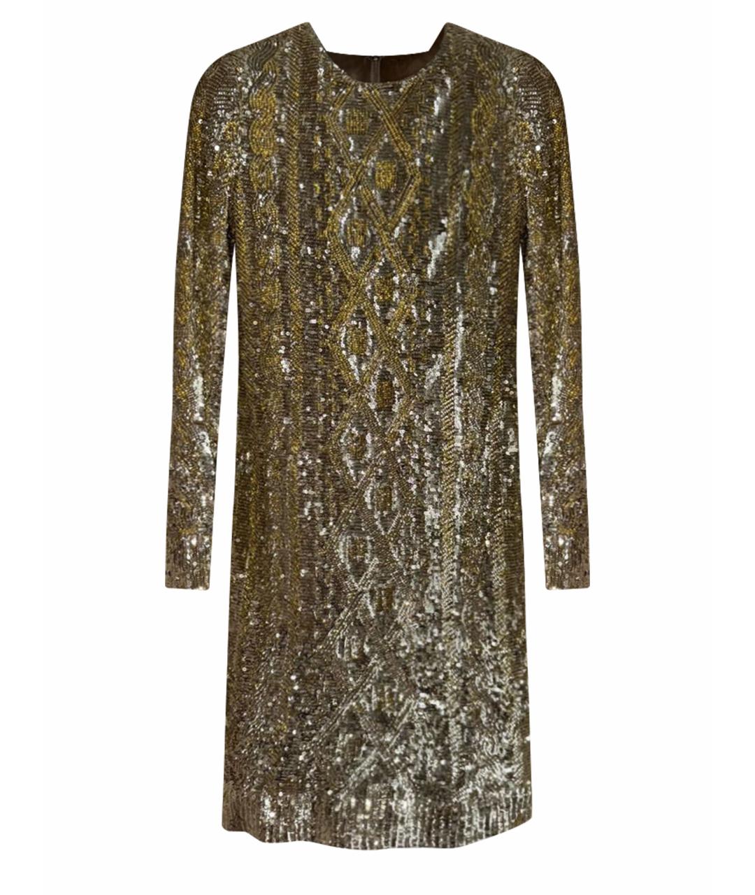 MAX MARA Золотое полиамидовое вечернее платье, фото 1