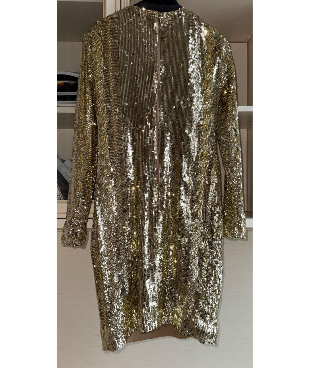 MAX MARA Золотое полиамидовое вечернее платье, фото 2