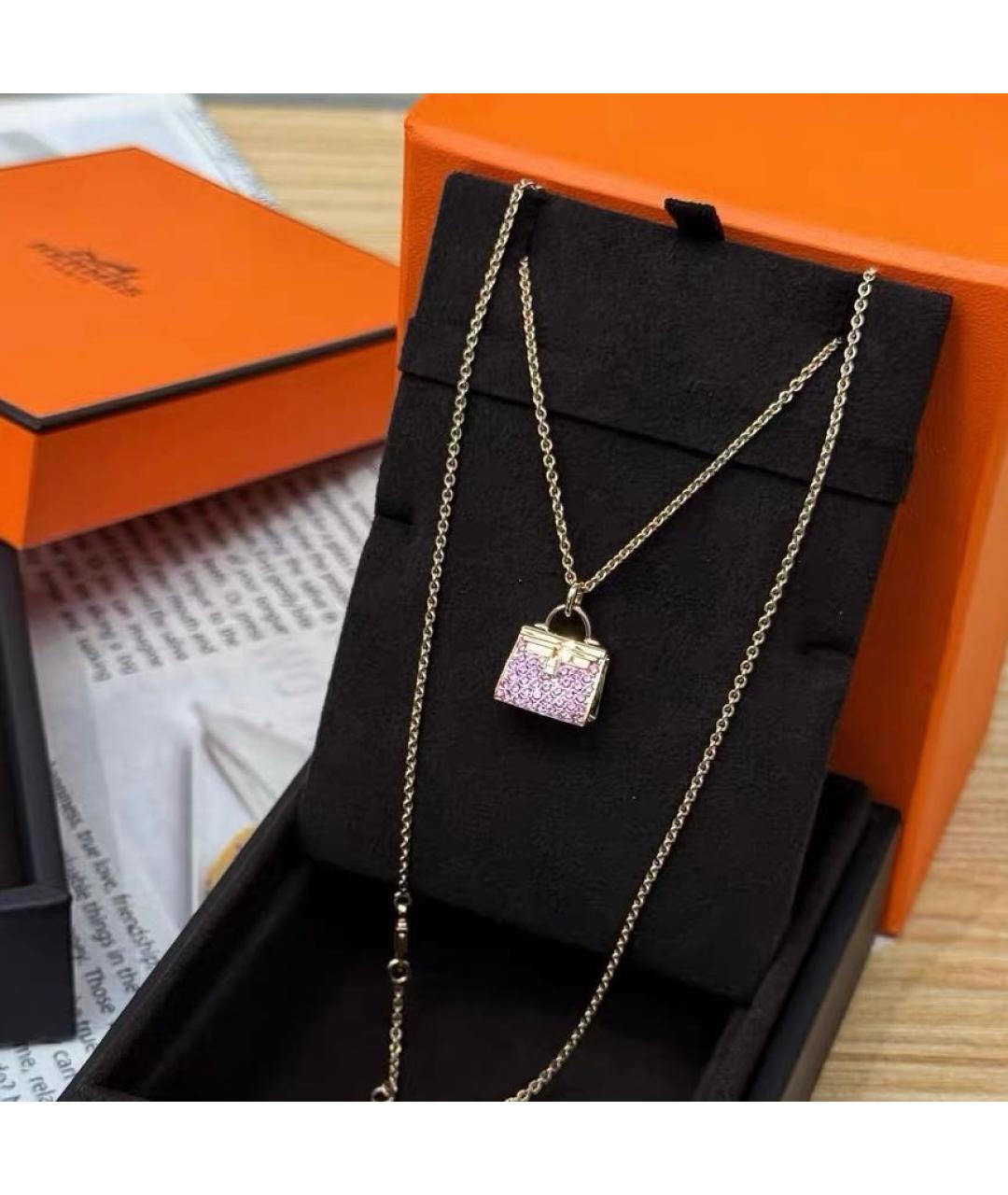 HERMES Розовое колье из розового золота, фото 2