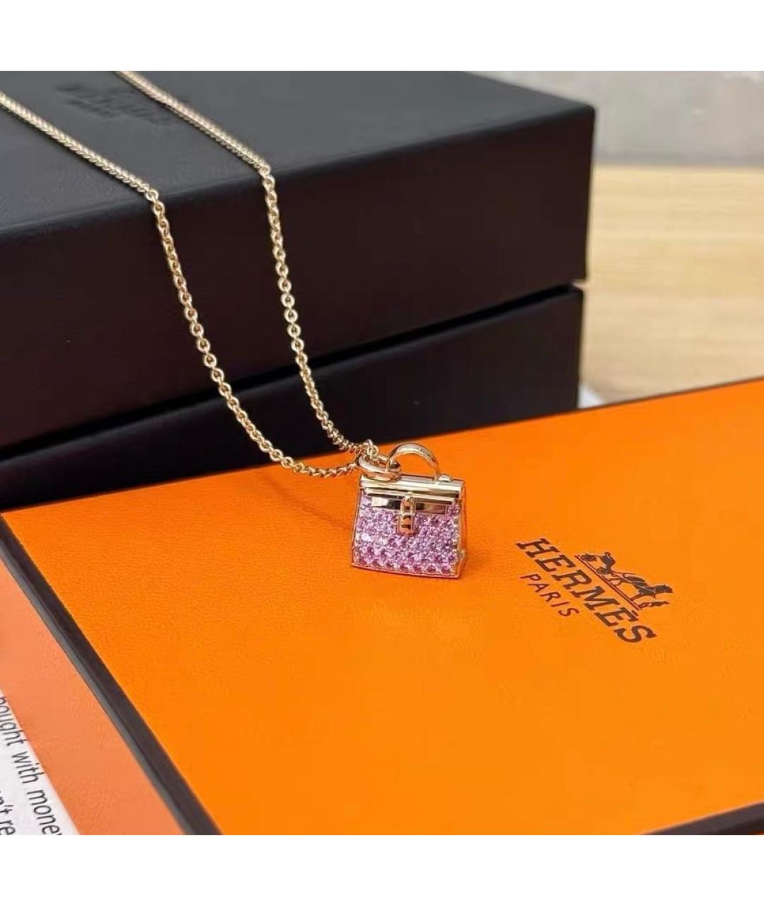 HERMES Розовое колье из розового золота, фото 5