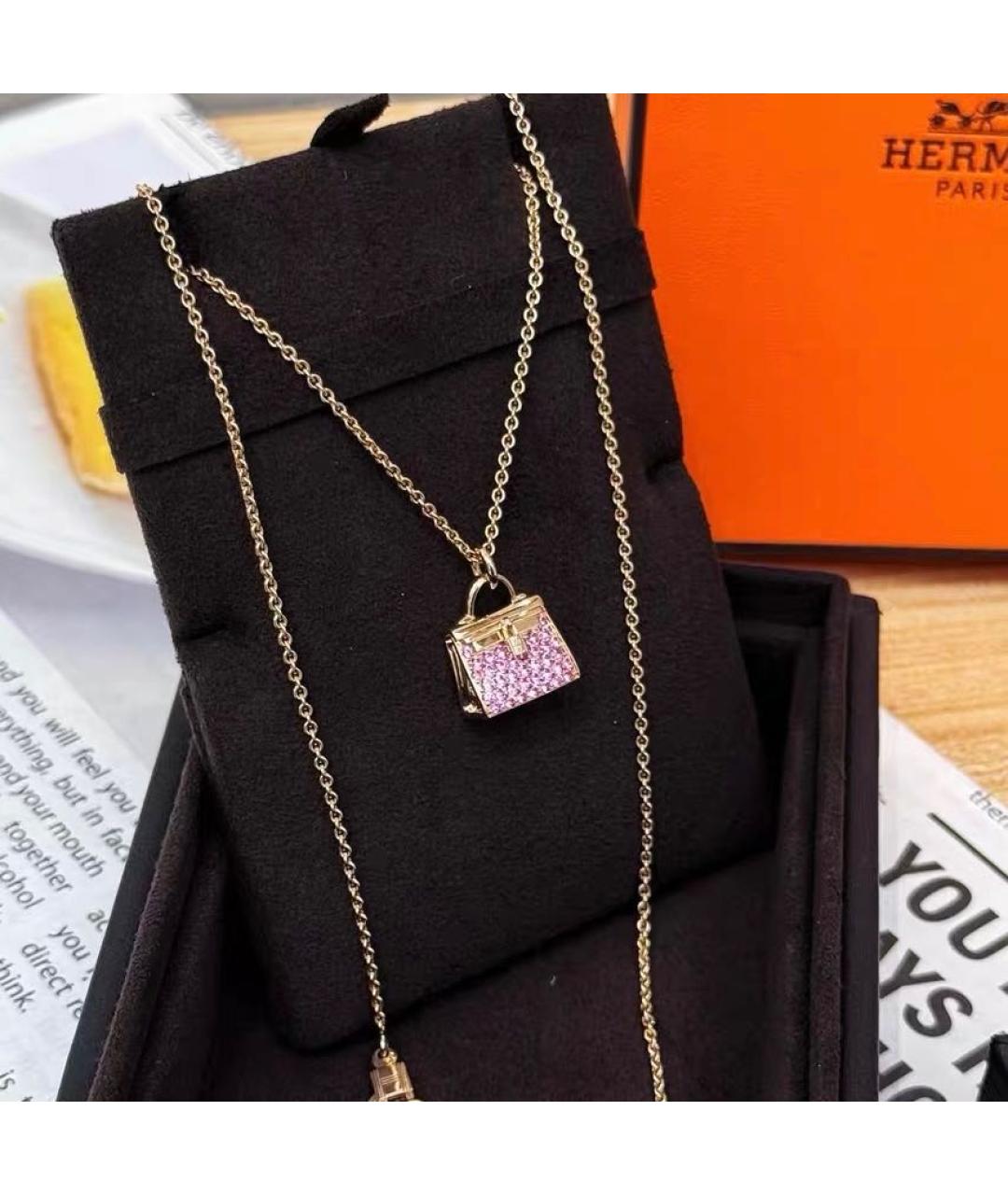 HERMES Розовое колье из розового золота, фото 3