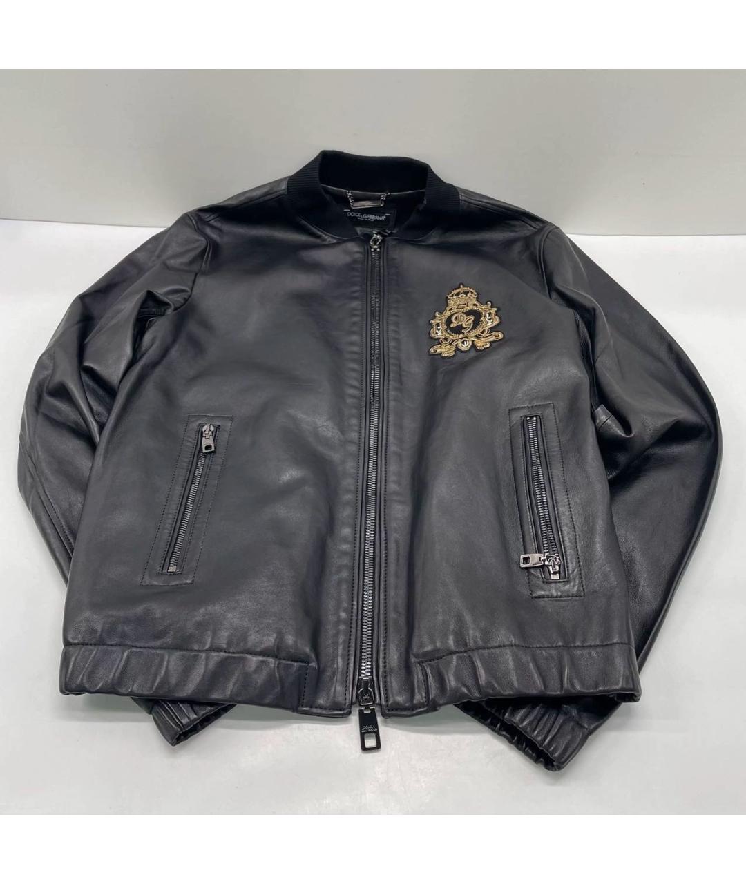 DOLCE&GABBANA Черная кожаная куртка, фото 7