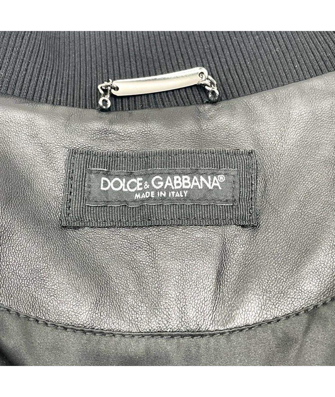 DOLCE&GABBANA Черная кожаная куртка, фото 3
