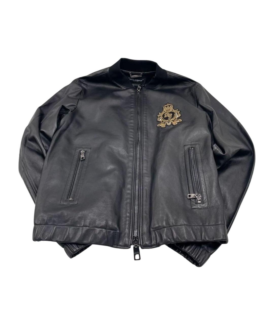 DOLCE&GABBANA Черная кожаная куртка, фото 1