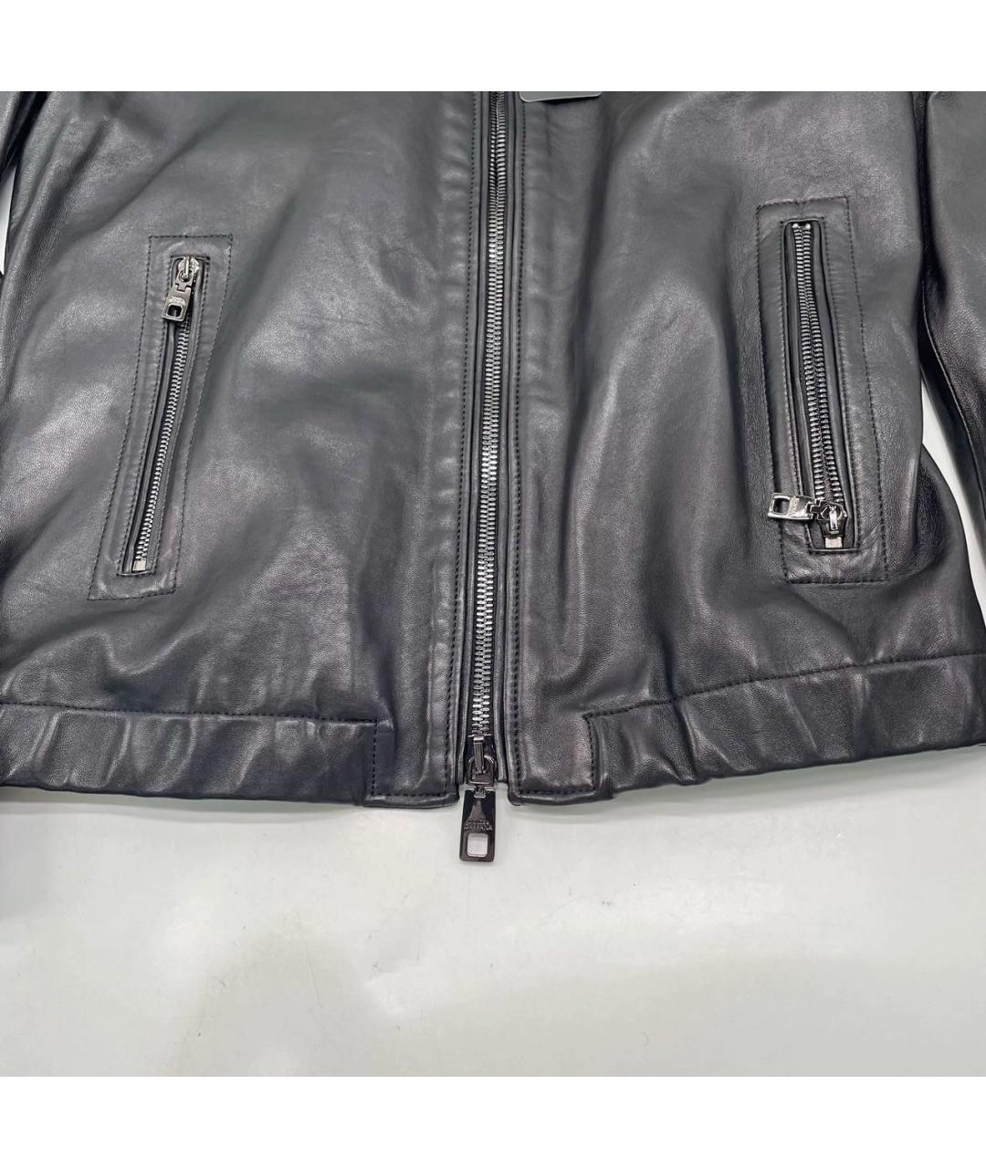 DOLCE&GABBANA Черная кожаная куртка, фото 2