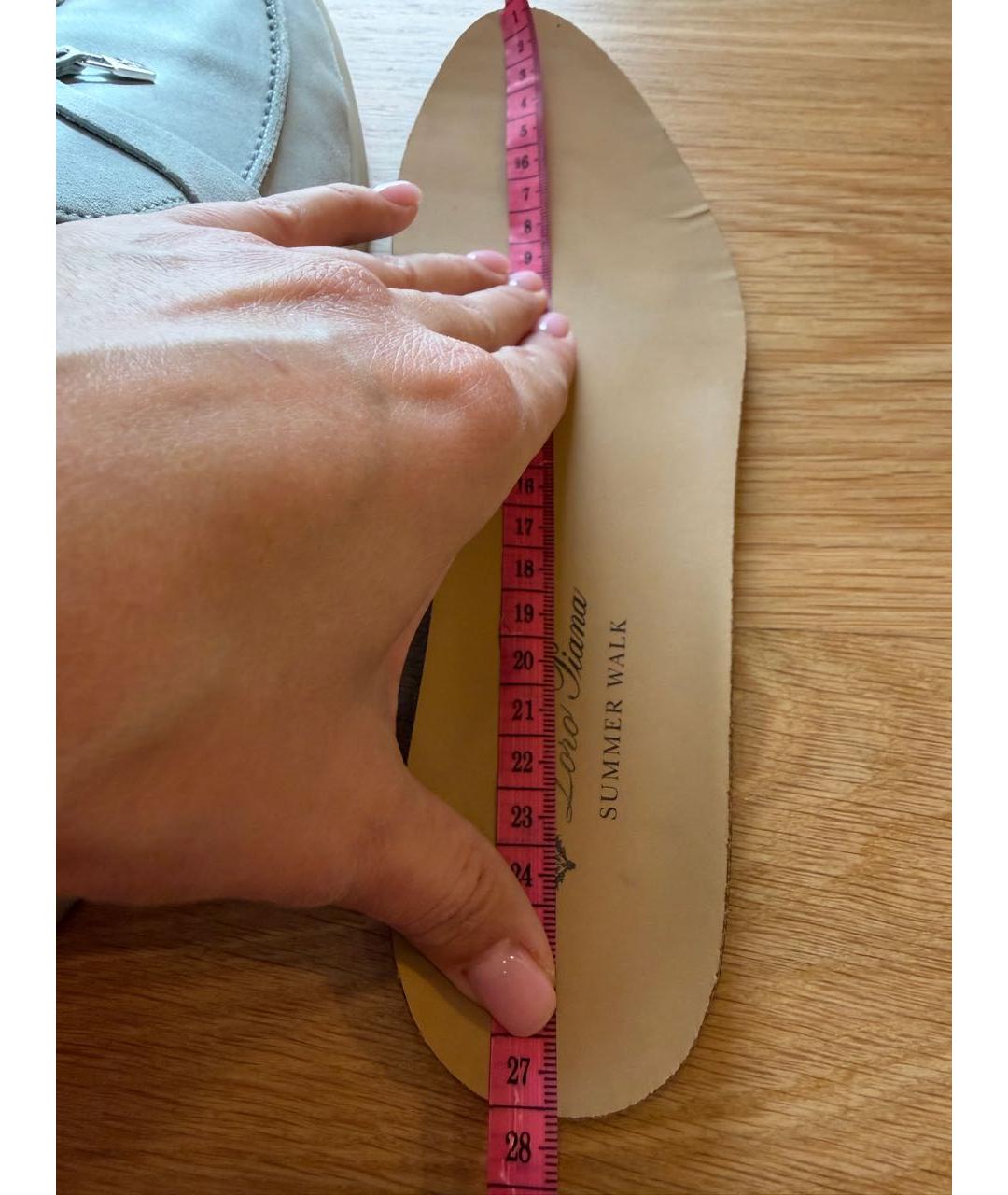 LORO PIANA Голубые замшевые лоферы, фото 8