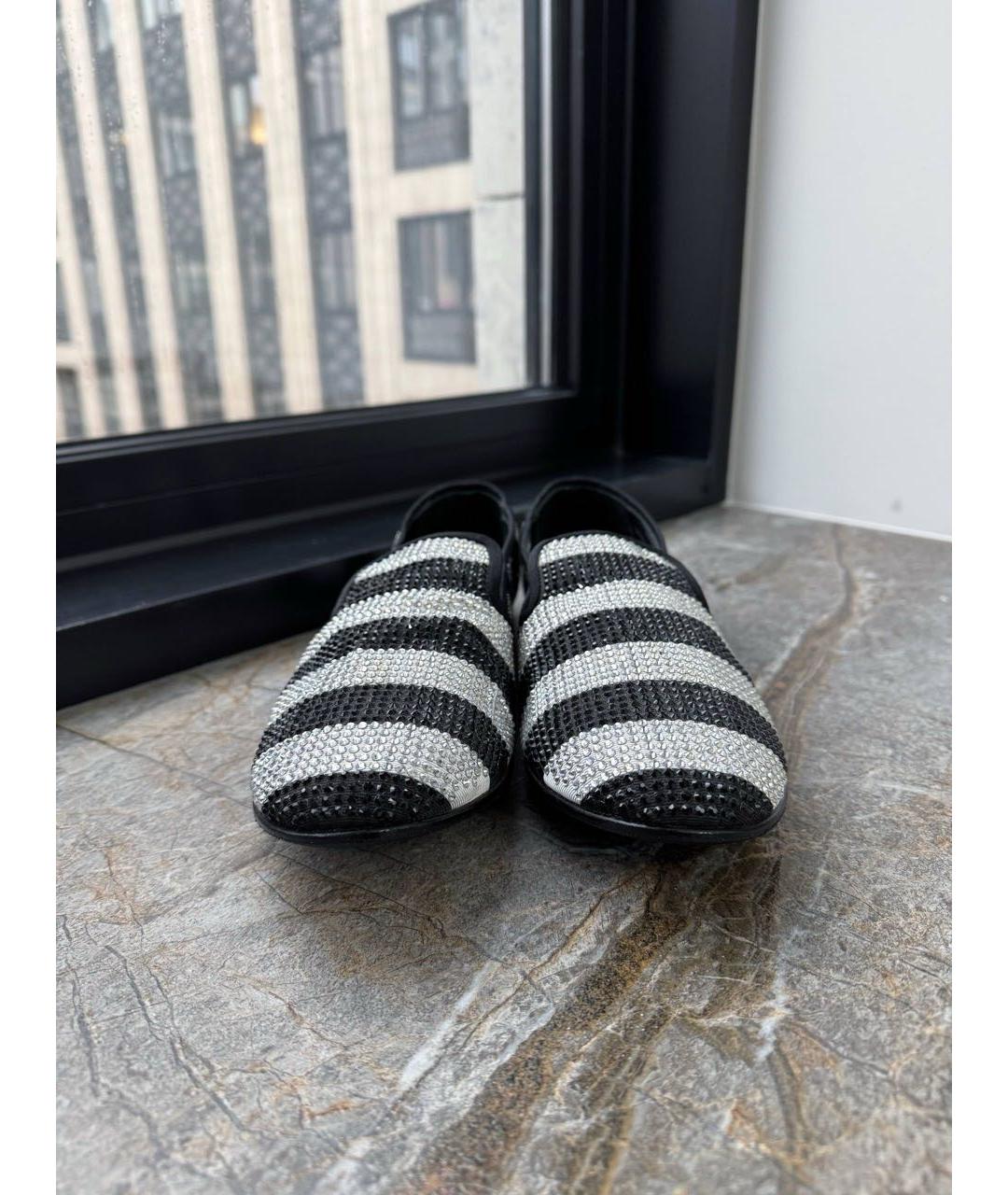 GIUSEPPE ZANOTTI DESIGN Черные текстильные лоферы, фото 2