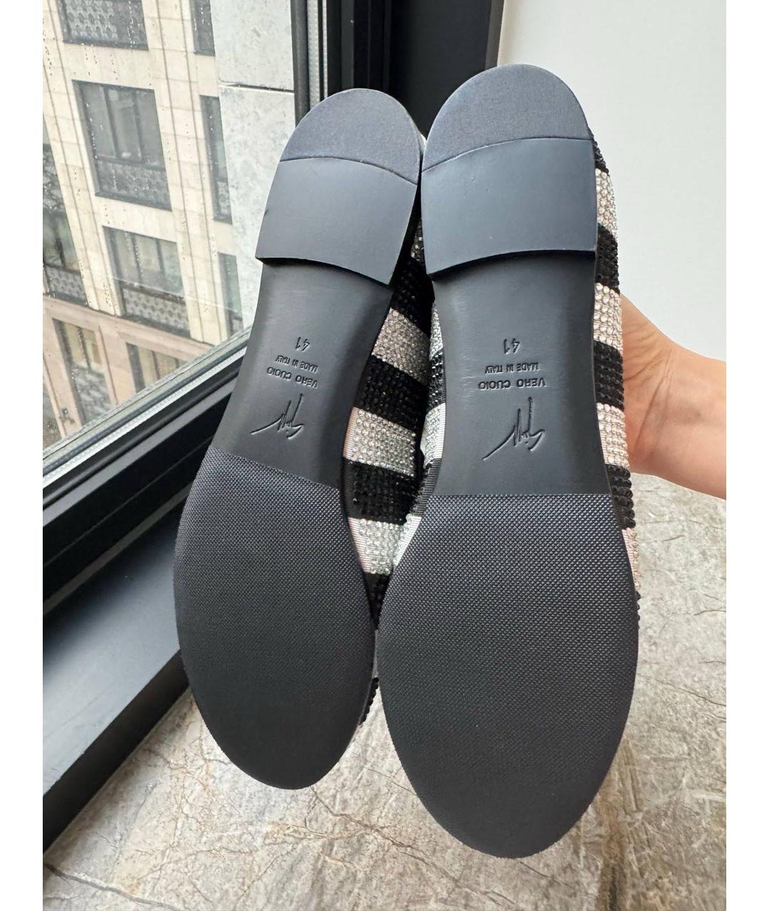 GIUSEPPE ZANOTTI DESIGN Черные текстильные лоферы, фото 5