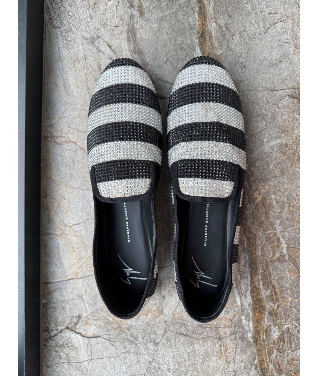 GIUSEPPE ZANOTTI DESIGN Черные текстильные лоферы, фото 3