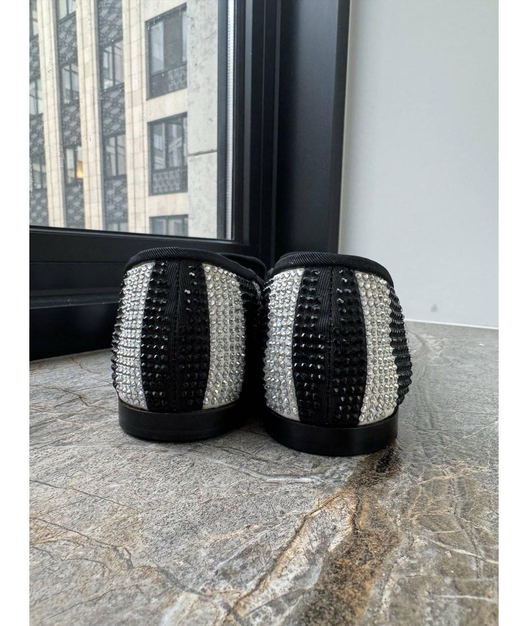 GIUSEPPE ZANOTTI DESIGN Черные текстильные лоферы, фото 4