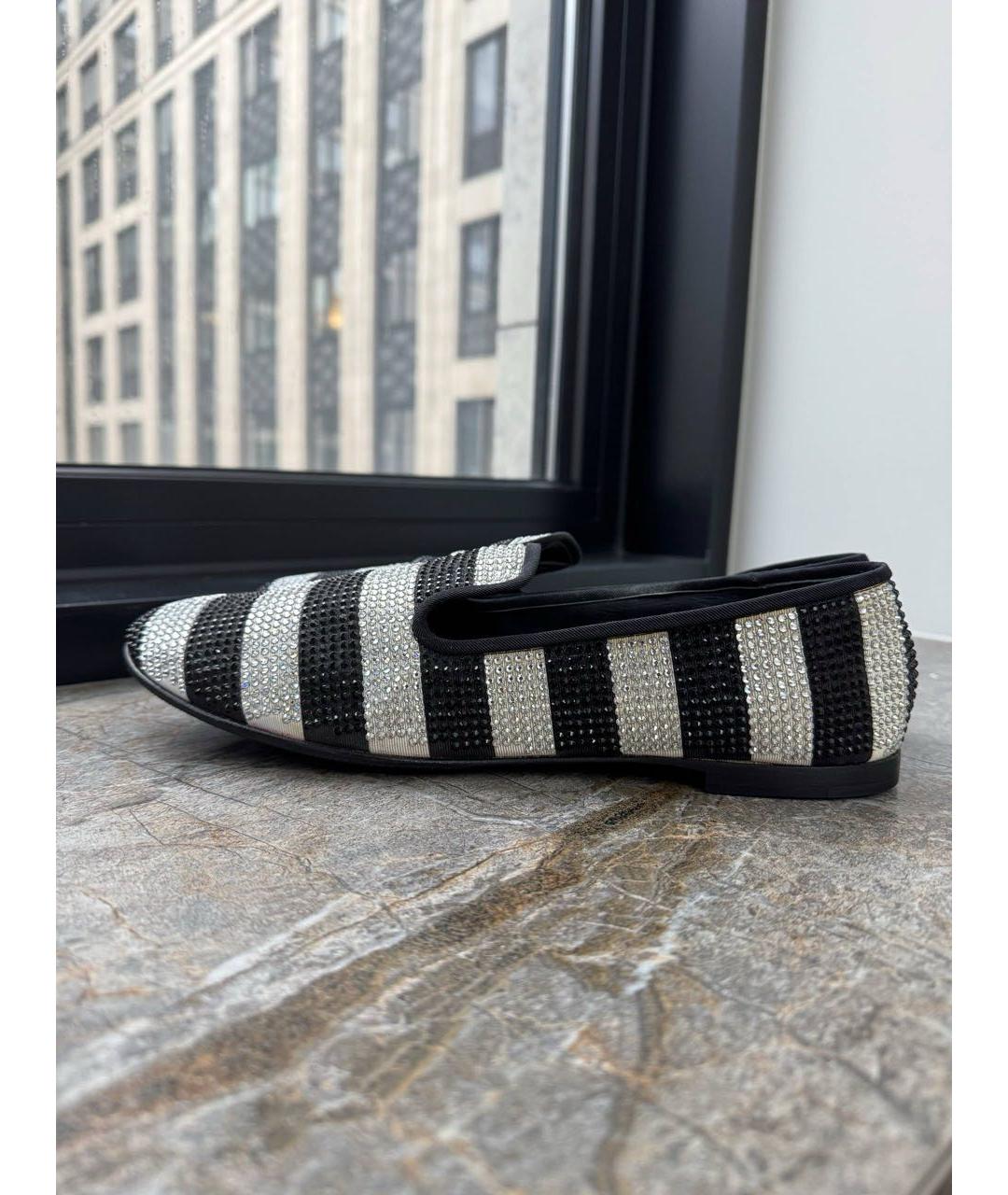 GIUSEPPE ZANOTTI DESIGN Черные текстильные лоферы, фото 6