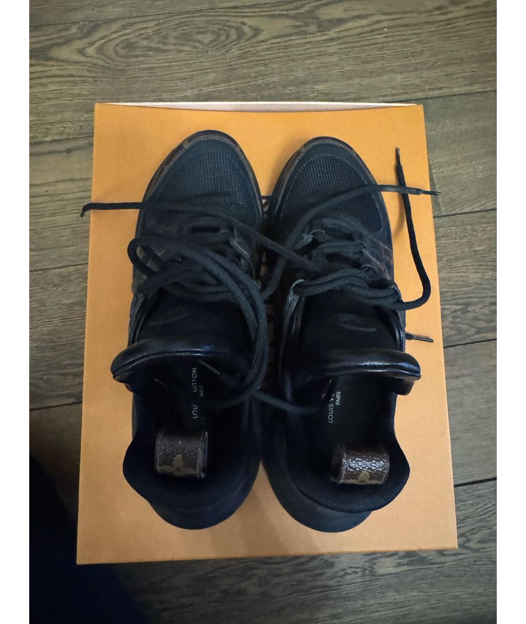 LOUIS VUITTON Черные кожаные кроссовки, фото 3