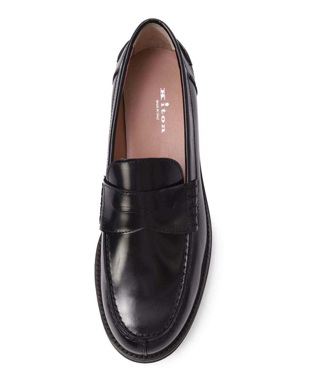 KITON Черные кожаные лоферы, фото 4