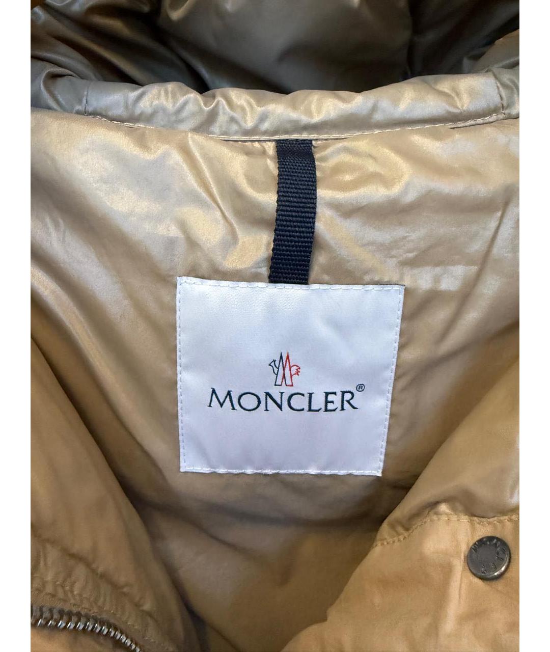 MONCLER Бежевый полиэстеровый жилет, фото 3