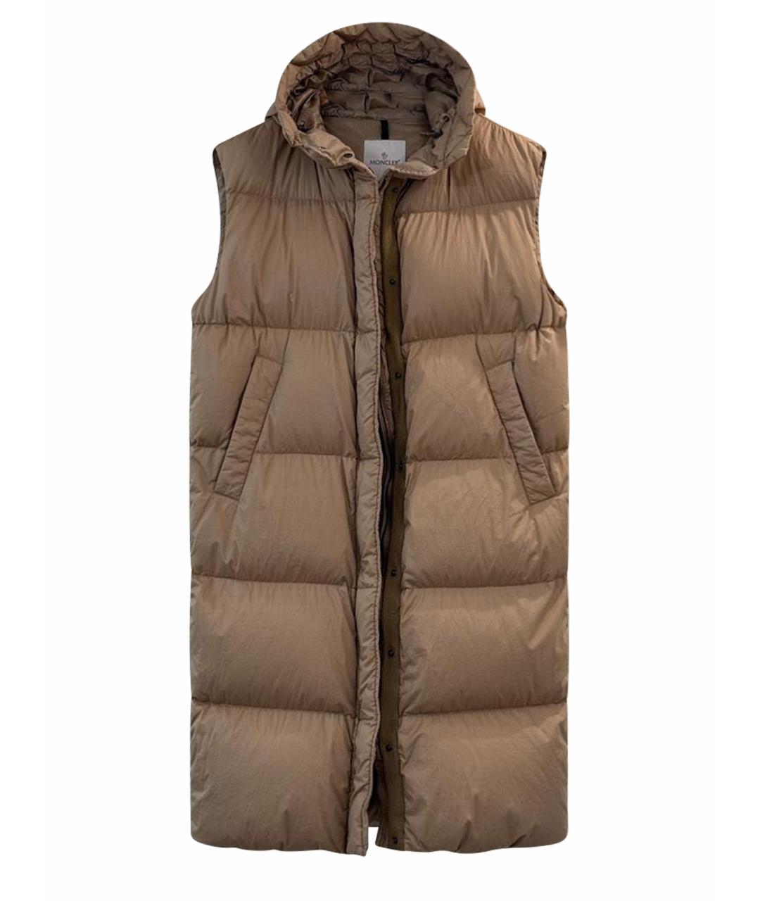 MONCLER Бежевый полиэстеровый жилет, фото 1