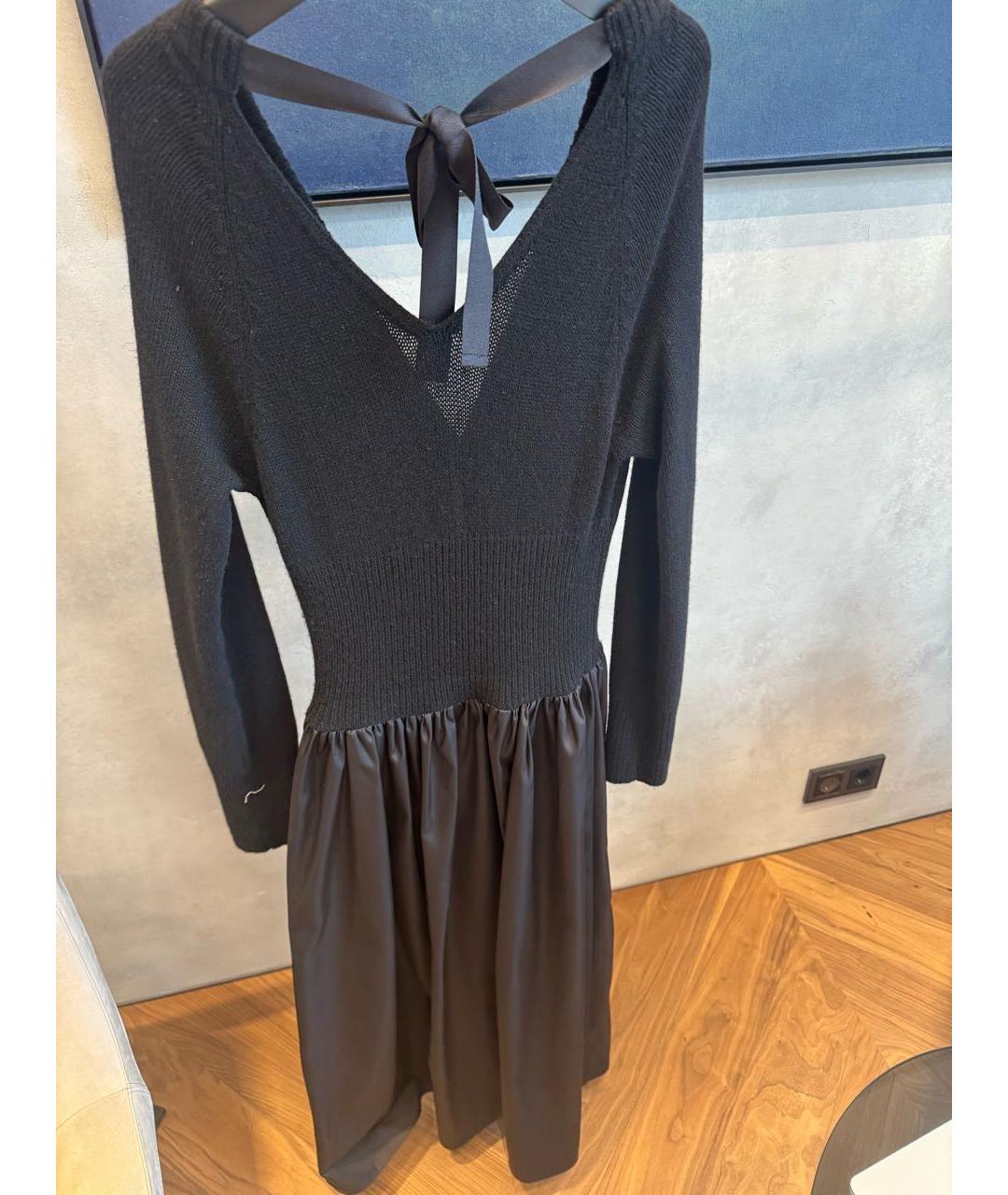 PRADA Черное кашемировое повседневное платье, фото 2