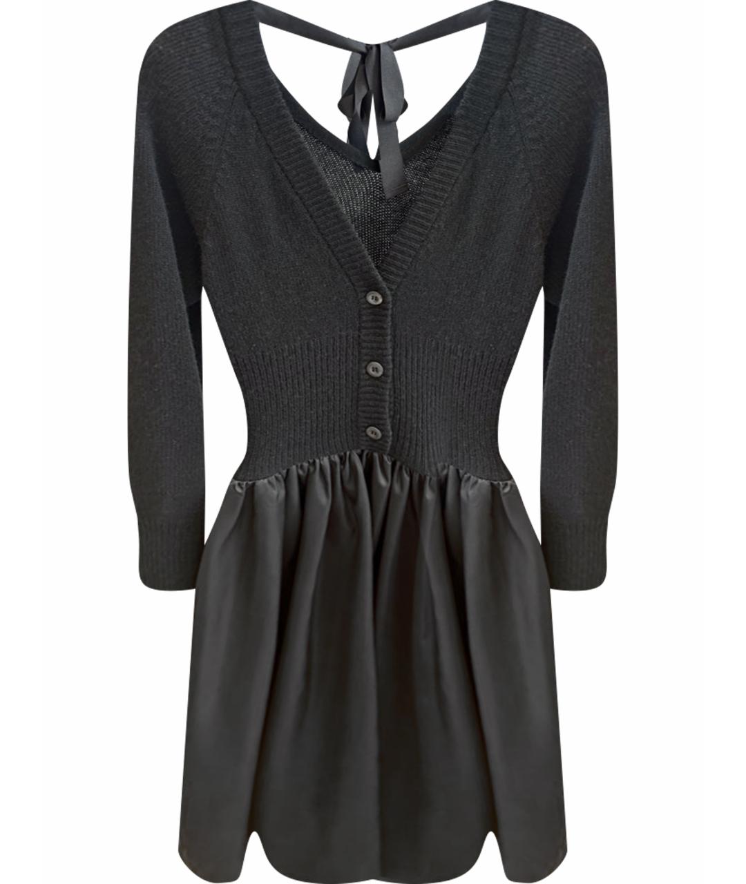 PRADA Черное кашемировое повседневное платье, фото 1