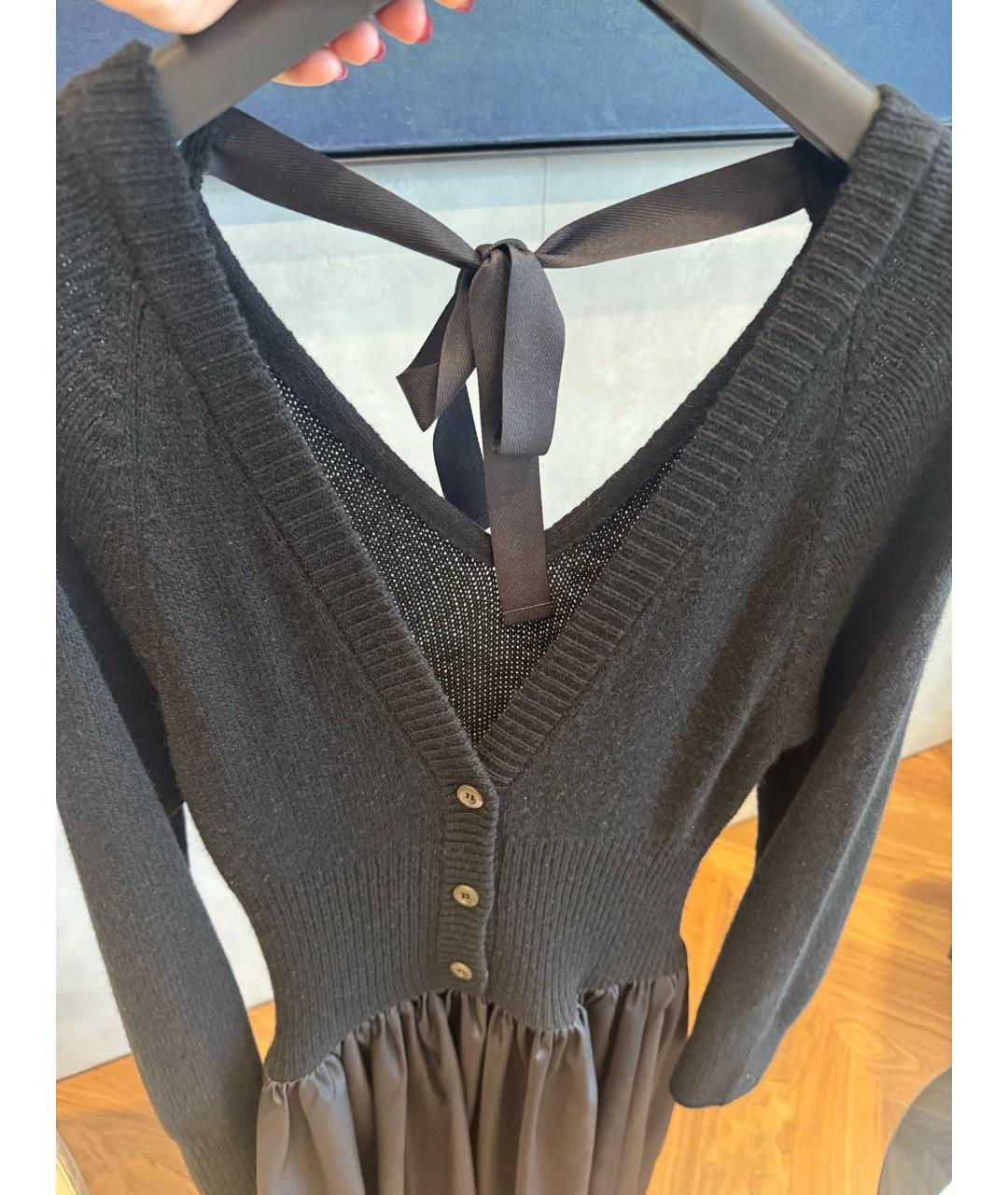 PRADA Черное кашемировое повседневное платье, фото 4