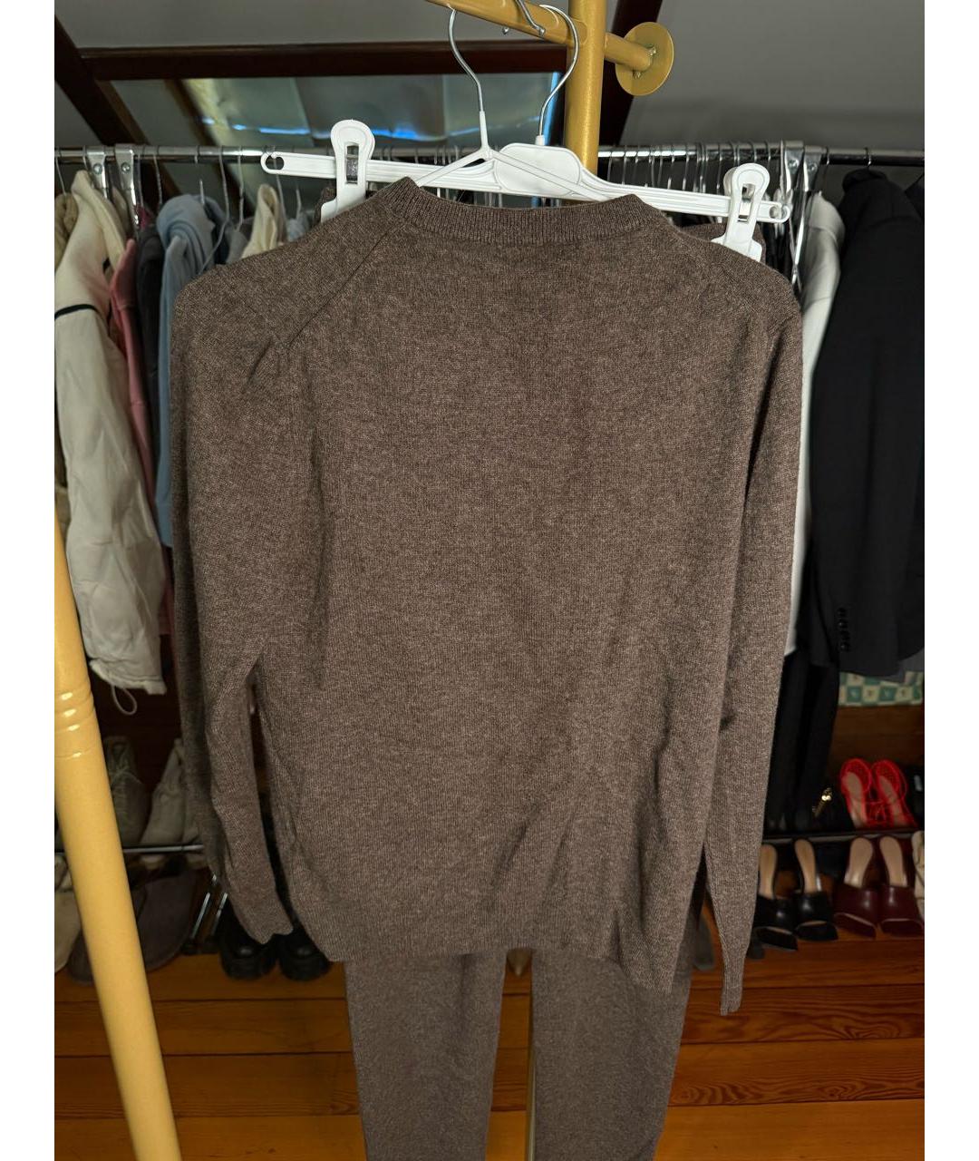 12 STOREEZ Коричневый кашемировый костюм с брюками, фото 5