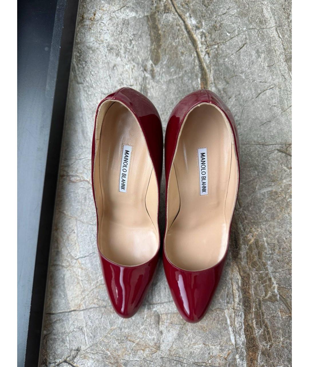 MANOLO BLAHNIK Красные туфли из лакированной кожи, фото 3
