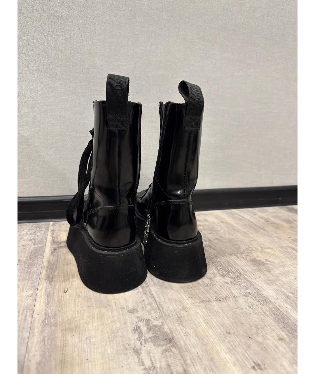 GCDS Черные ботинки из лакированной кожи, фото 3