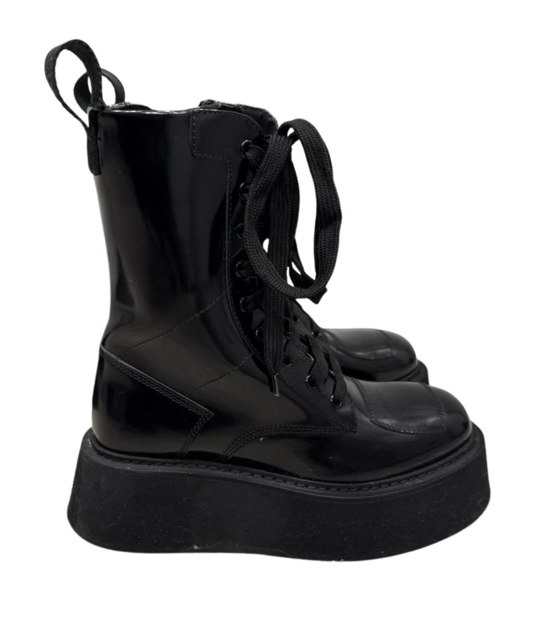 GCDS Черные ботинки из лакированной кожи, фото 1